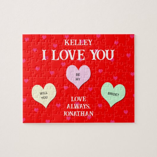 Custom Heart Zal je mijn bruid puzzel zijn Legpuzzel (Horizontaal)