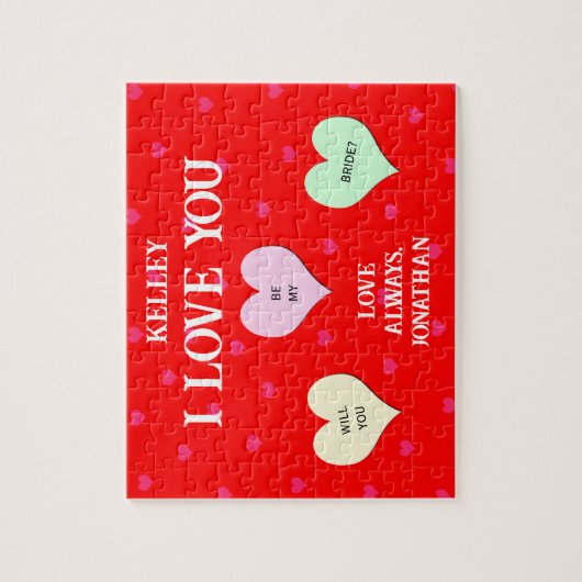 Custom Heart Zal je mijn bruid puzzel zijn Legpuzzel (Verticaal)