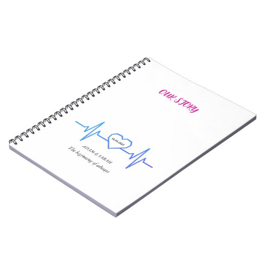 Custom Heartbeat Photo Notebook - Personalized Dat Notitieboek (Linkerzijde)