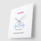 Custom Heartbeat Wall Clock - Personalized Anniver Vierkante Klok (Hoek)