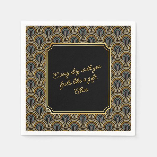 Custom Heartfelt Love Note Wedding Napkins Servet (Voorkant)
