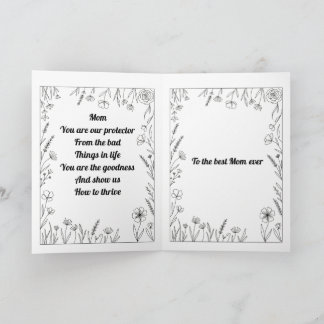Custom Heartfelt Mother's Day Poem Card. Kaart