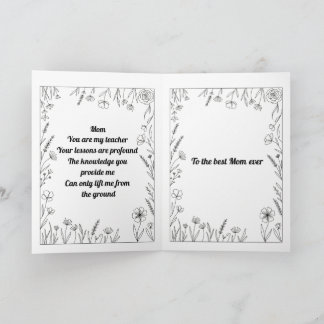 Custom Heartfelt Mother's Day Poem Card Kaart