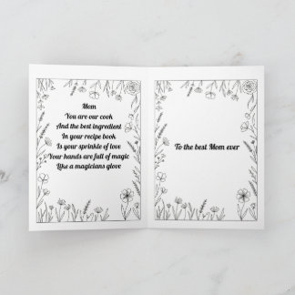 Custom Heartfelt Mother's Day Poem Card. Kaart