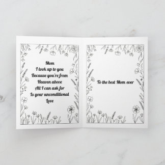 Custom Heartfelt Mother's Day Poem Card Kaart
