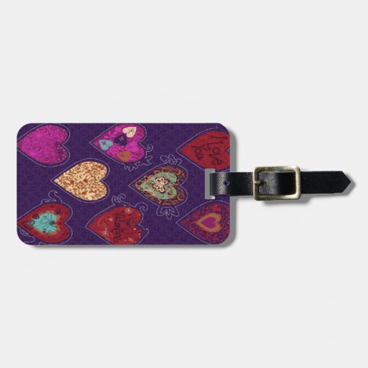 Custom Hearts Bagagelabel (Voorkant horizontaal)