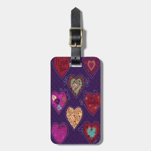 Custom Hearts Bagagelabel (Voorkant verticaal)