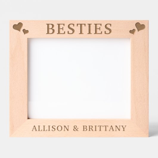 Custom Hearts Besties Vriendschap Gegraveerde Lijstjes (Voorkant)