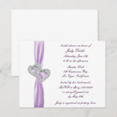 Custom Hearts Lavendel Bridal Shower Uitnodigingen (Voorkant / Achterkant)