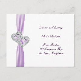 Custom Hearts Lavendel Lint Receptie Kaart