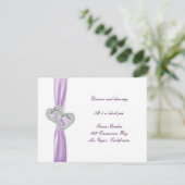 Custom Hearts Lavendel Lint Receptie Kaart (Staand voorkant)