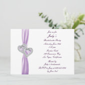 Custom Hearts Lavender Bachelorette Party Invite Kaart (Staand voorkant)