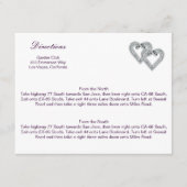Custom Hearts Lavender Ribbon Direction Kaart (Voorkant)