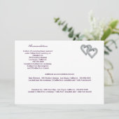 Custom Hearts Lavender Ribbon Enclosure Kaart (Staand voorkant)