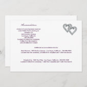 Custom Hearts Lavender Ribbon Enclosure Kaart (Voorkant / Achterkant)