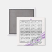 Custom Hearts Lavender Ribbon Magnet (Voorkant / Achterkant)