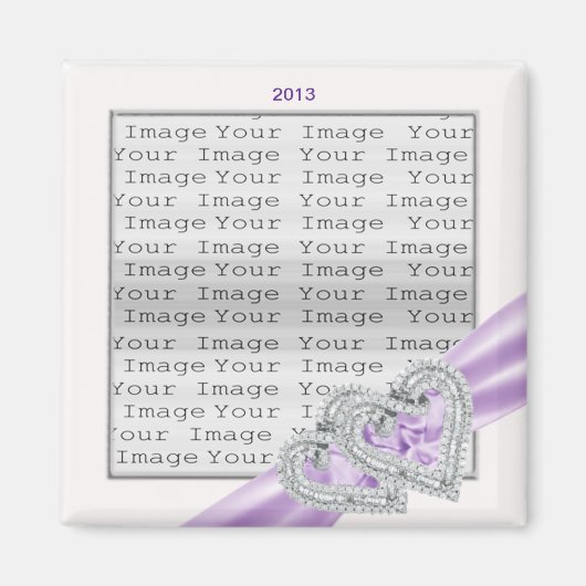 Custom Hearts Lavender Ribbon Magnet (Voorkant)