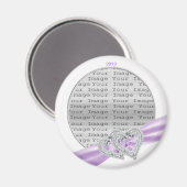 Custom Hearts Lavender Ribbon Magnet (Voorkant / Achterkant)