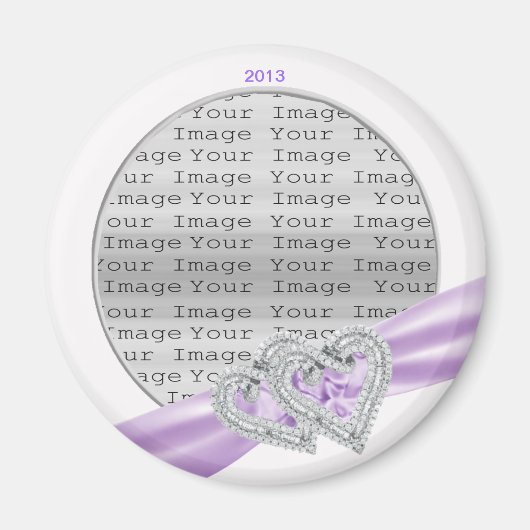 Custom Hearts Lavender Ribbon Magnet (Voorkant)