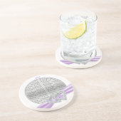 Custom Hearts Lavender Ribbon Onderzetter (Zijkant)