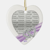 Custom Hearts Lavender Ribbon Ornament (Rechts)