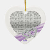 Custom Hearts Lavender Ribbon Ornament (Voorkant)