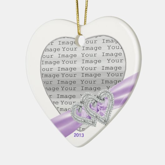 Custom Hearts Lavender Ribbon Ornament (Links)