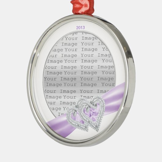 Custom Hearts Lavender Ribbon Ornament (Links)