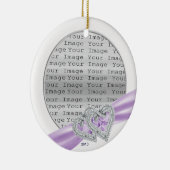 Custom Hearts Lavender Ribbon Ornament (Rechts)