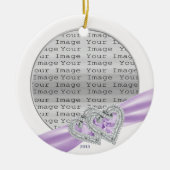 Custom Hearts Lavender Ribbon Ornament (Voorkant)