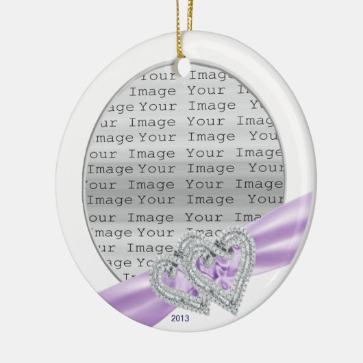 Custom Hearts Lavender Ribbon Ornament (Links)