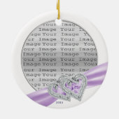 Custom Hearts Lavender Ribbon Ornament (Achterkant)