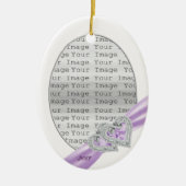 Custom Hearts Lavender Ribbon Ornament (Voorkant)