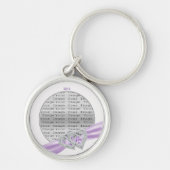 Custom Hearts Lavender Ribbon Sleutelhanger (Voorkant)