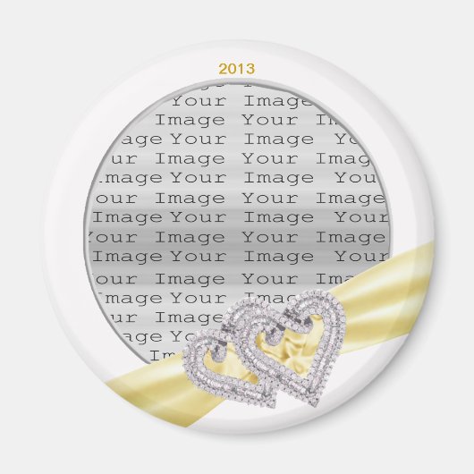 Custom Hearts Lemon Ribbon Magnet (Voorkant)