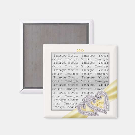 Custom Hearts Lemon Ribbon Magnet (Voorkant / Achterkant)