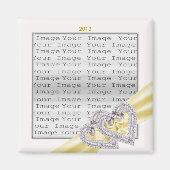 Custom Hearts Lemon Ribbon Magnet (Voorkant)