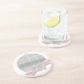 Custom Hearts Pastel Pink Ribbon Onderzetter (Zijkant)