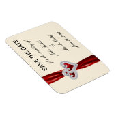 Custom Hearts Red Lint Save The Date Magnet Magneet (Rechterzijde)