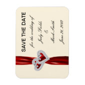 Custom Hearts Red Lint Save The Date Magnet Magneet (Verticaal)