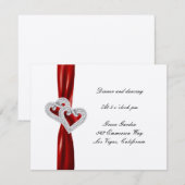 Custom Hearts Rode Lint Ontvangstkaart Kaart (Voorkant / Achterkant)