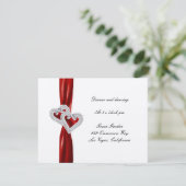 Custom Hearts Rode Lint Ontvangstkaart Kaart (Staand voorkant)