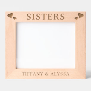 Custom Hearts Sisters Gegraveerde Lijstjes