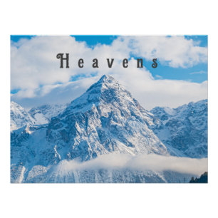 Custom Heavens Sky Blue Afbeelding tekst Glanzend  Perfect Poster