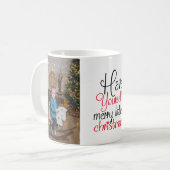 Custom heb jezelf vrolijke kleine kerst foto koffiemok (Voorkant links)