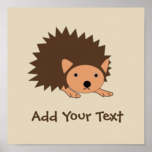Custom Hedgehog Baby Room Nursery Poster (Voorkant)