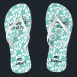 Custom heer en mevrouw paar strand bruiloft teensl teenslippers<br><div class="desc">Custom heer en mevrouw paar strand bruiloft teenslippers. Gepersonaliseerde Hawaiiaanse strand bloem monogram bruiloft flipflops voor bruid en bruidegom of gasten. Elegante partij gunst set met aangepaste achternaam of monogram en tropische Hibiscus bloemmotief. Aangepaste achtergrond en bandkleur voor hem en haar / mannen en vrouwen. Romantisch aqua turquoise blauw en...</div>