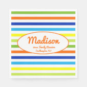 Custom Heet Sinaasappel Modern Stripes Familie Reü Servet (Voorkant)