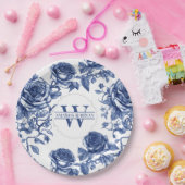 Custom Heirloom Roos Collectie Blauw Roos Papieren Bordje (Feest)