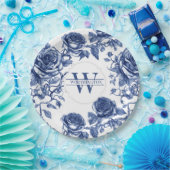 Custom Heirloom Roos Collectie Blauw Roos Papieren Bordje (Feest)